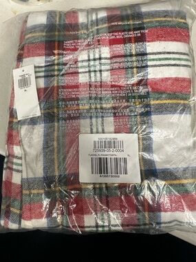 Old Navy Red, Green & Blue Plaid Flannel Blanket Throw
